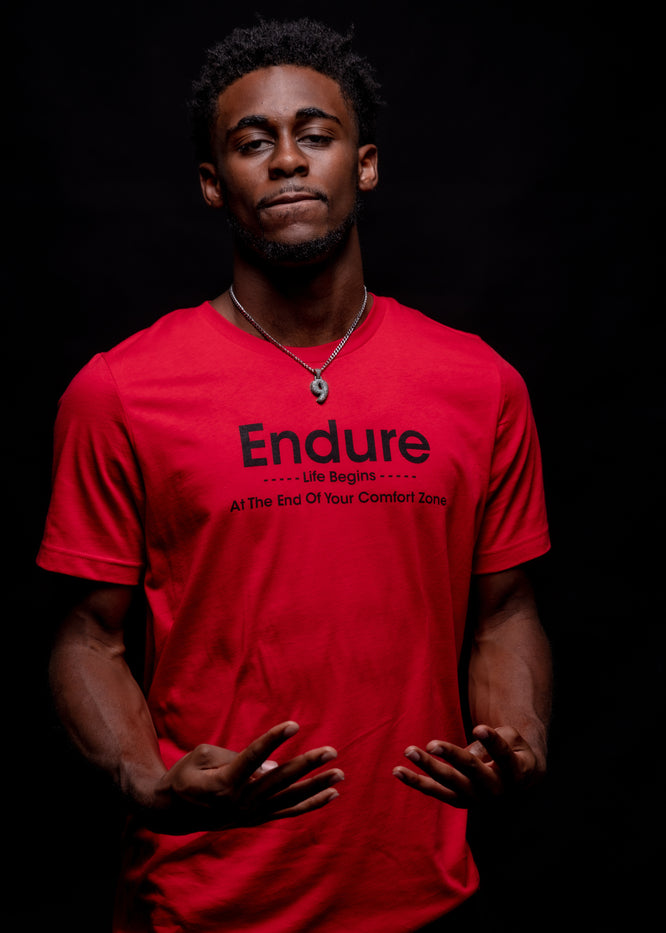 Endure Comfort Zone T-shirt (Red/Black Font)